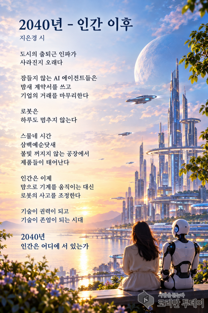 朴恩善詩人の今日の詩(11)- 池恩京<2040年-人間以後>