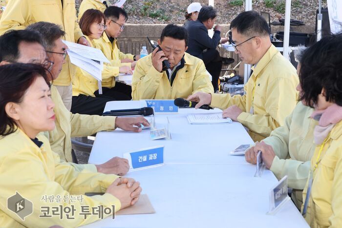 [코리안투데이] 민·관·군 합동 안전한국훈련 참여자들 © 김미희 기자